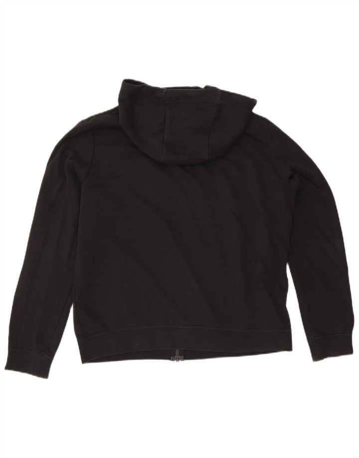 Nike Womens Zip Hoodie Sweater UK 14 Medium Black Cotton