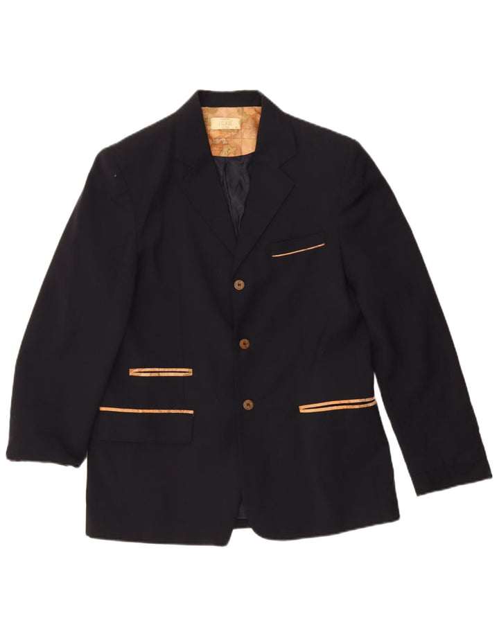 ALVIERO MARTINI Boys 3 Button Blazer Jacket 13-14 Years XL Navy Blue