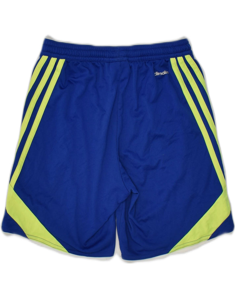 ADIDAS Boys Climalite Sport Shorts 9-10 Years Medium Blue Colourblock | Vintage Adidas | Thrift | Second-Hand Adidas | Used Clothing | Messina Hembry 