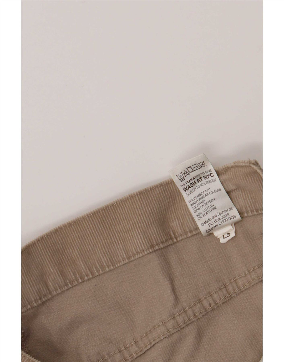 Marks & Spencer Womens Bootcut Corduroy Trousers UK 12 Medium W32 L30 Beige