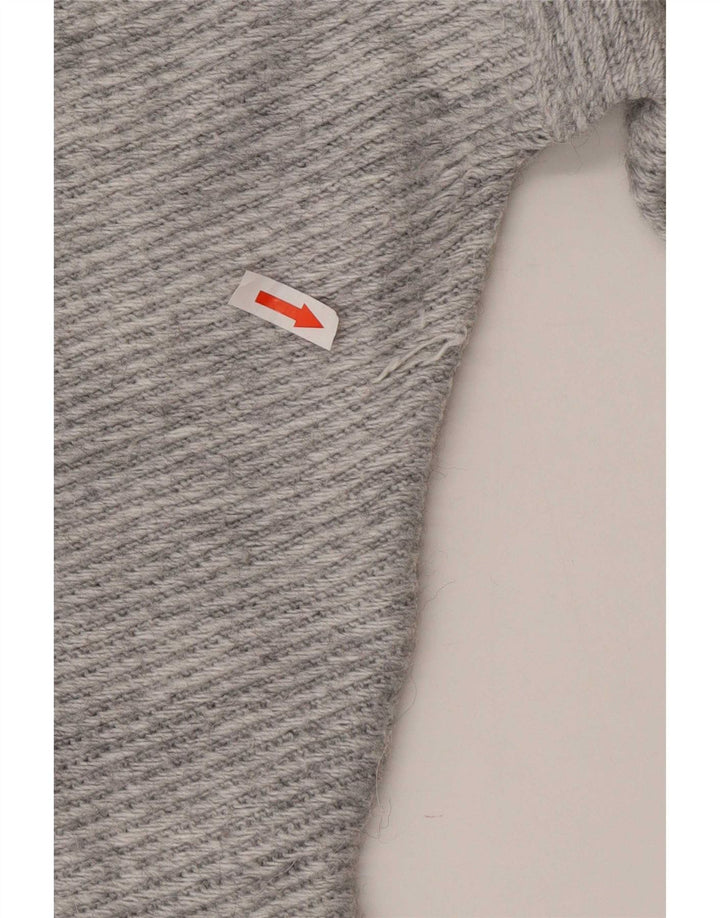 Zara Womens Asymmetric Oversized V-Neck Jumper Sweater UK 10 Small Grey