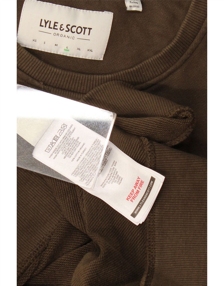 LYLE & SCOTT Mens Sweatshirt Jumper Large Khaki Cotton