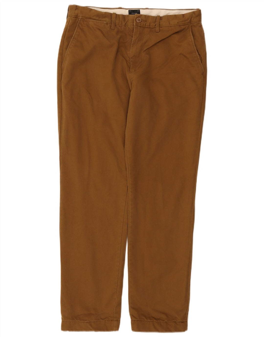 J. CREW Mens Straight Chino Trousers W32 L30 Beige Cotton