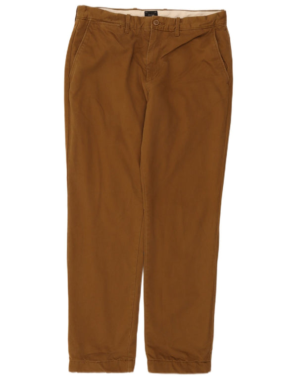 J. CREW Mens Straight Chino Trousers W32 L30 Beige Cotton