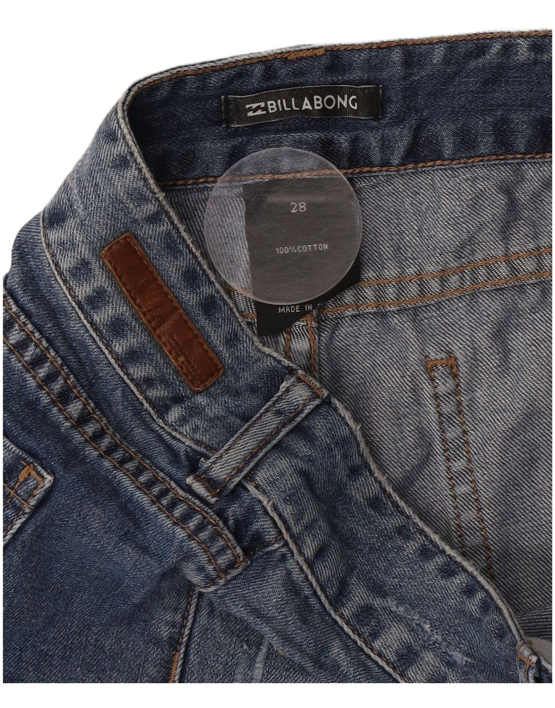 Billabong Womens Distressed Denim Shorts W28 Medium Blue Cotton