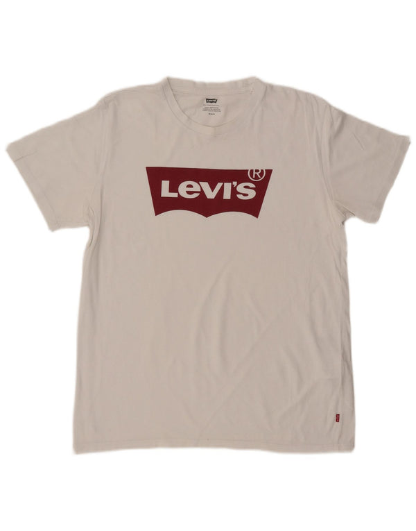 LEVI'S Mens Graphic T-Shirt Top Medium White Cotton