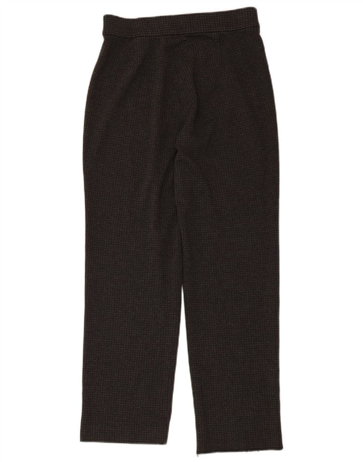 Marks & Spencer Womens Trousers UK 10 Small W26 L26 Grey Houndstooth