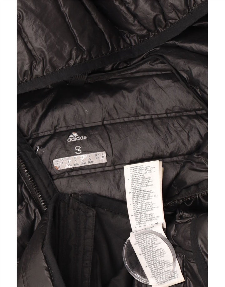 Adidas Womens Hooded Padded Jacket UK 8/10 Small Black Polyester