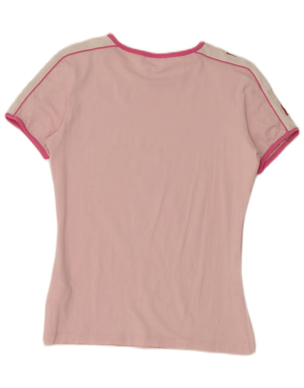 North Sails Womens Graphic T-Shirt Top UK 12 Medium Pink Colourblock Cotton