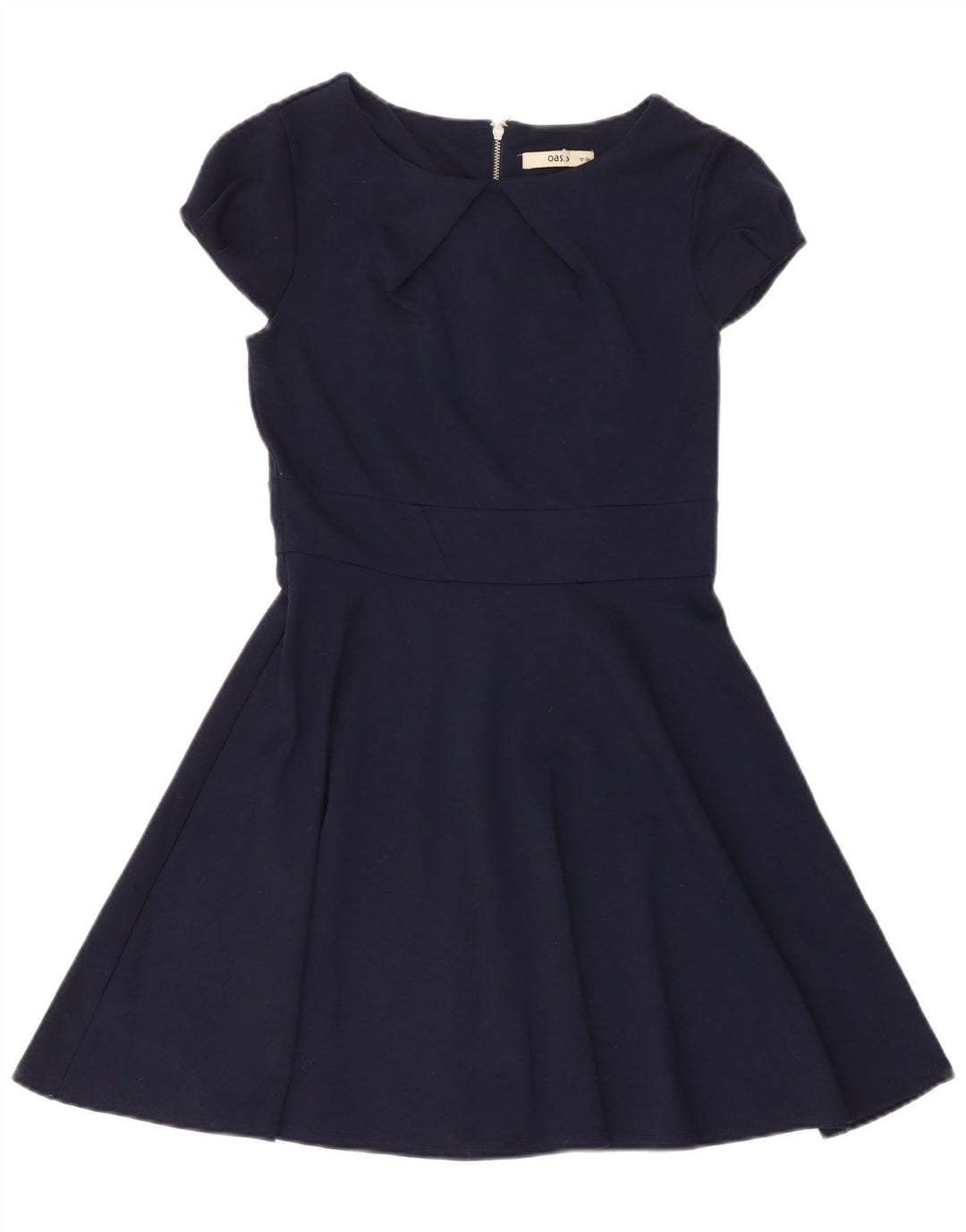 Oasis Womens A-Line Dress UK 10 Small Navy Blue Polyester