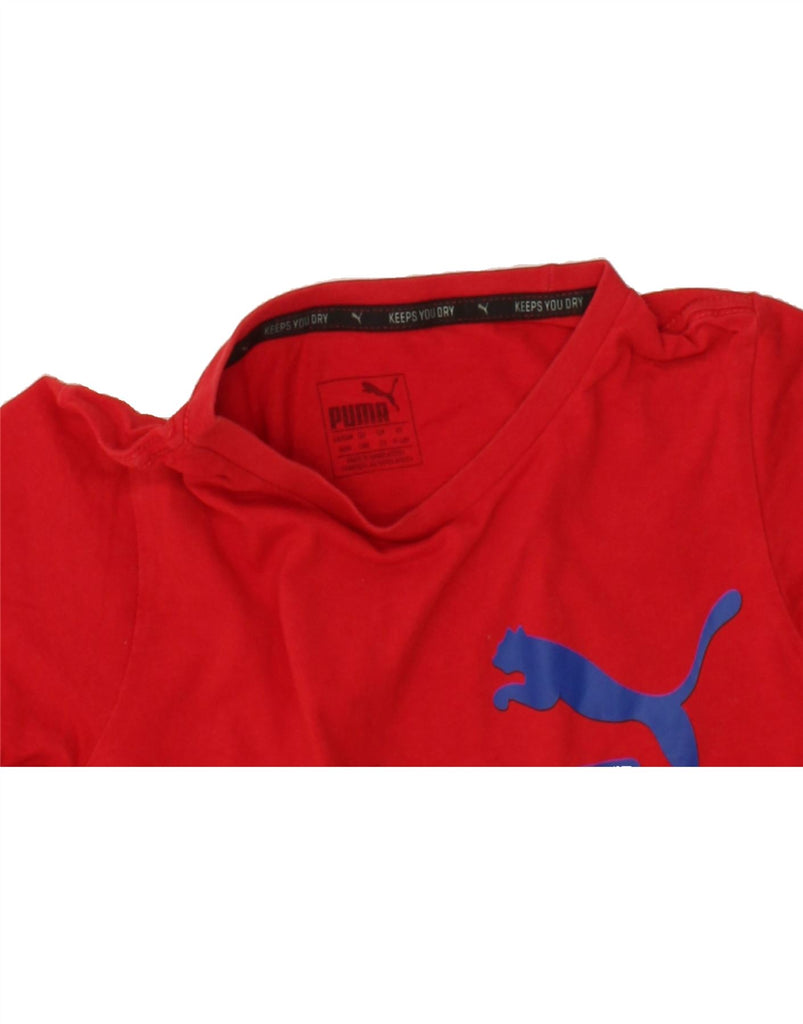 PUMA Boys Graphic T-Shirt Top 9-10 Years Red Cotton Vintage Puma and Second-Hand Puma from Messina Hembry 