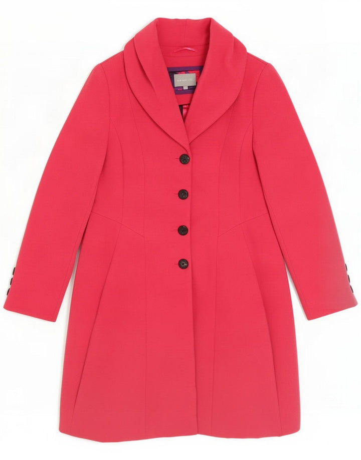 Marks & Spencer Womens Per Una Overcoat UK 14 Large Pink Polyester