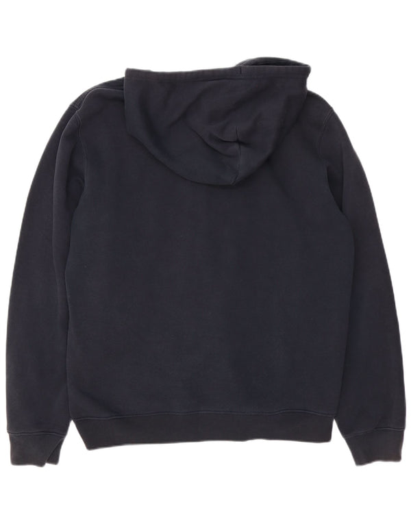 Champion Mens Graphic Zip Hoodie Sweater Large Navy Blue Cotton
