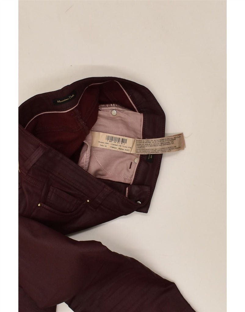 MASSIMO DUTTI Womens Skinny Jeans EU 34 XS W28 L30 Burgundy Cotton | Vintage Massimo Dutti | Thrift | Second-Hand Massimo Dutti | Used Clothing | Messina Hembry 