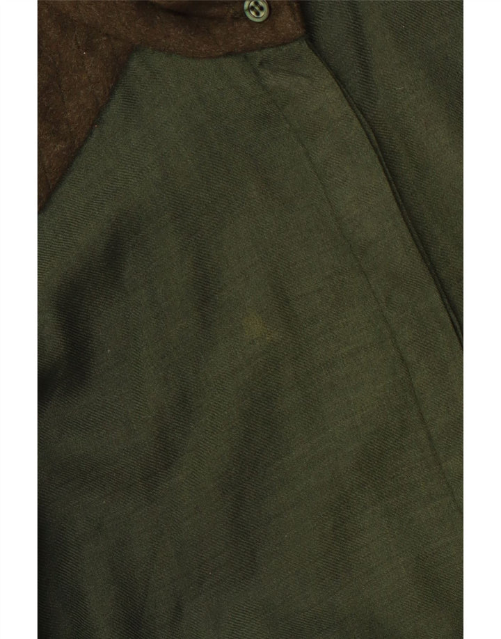 PANCALDI & B Womens Military Shirt Blouse UK 14 Medium Green Colourblock