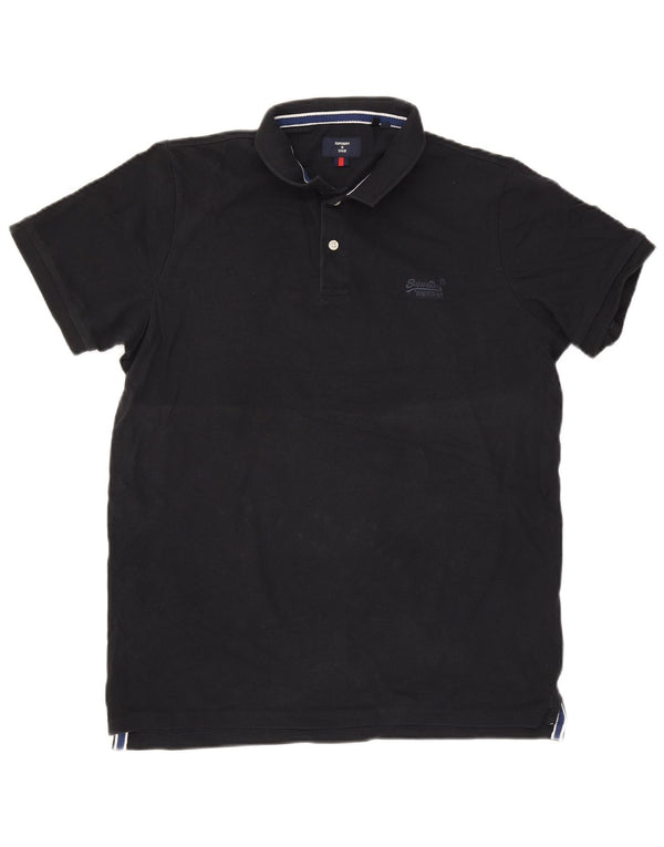 Superdry Mens Polo Shirt XL Navy Blue Cotton