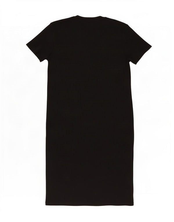 Zara Womens Short Sleeves Jumper Dress UK 18 XL Black Polyester