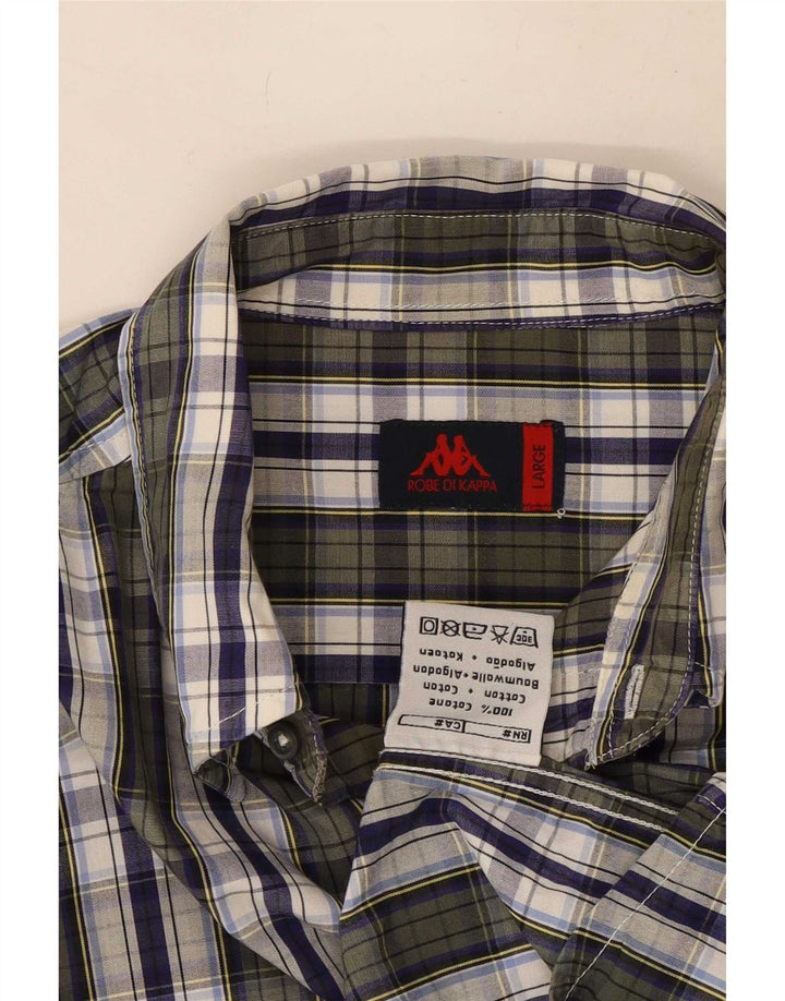 Kappa Mens Shirt Large Green Check Cotton