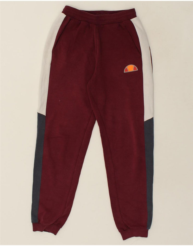 ELLESSE Womens Graphic Tracksuit Trousers Joggers UK 8 Small Burgundy | Vintage Ellesse | Thrift | Second-Hand Ellesse | Used Clothing | Messina Hembry 