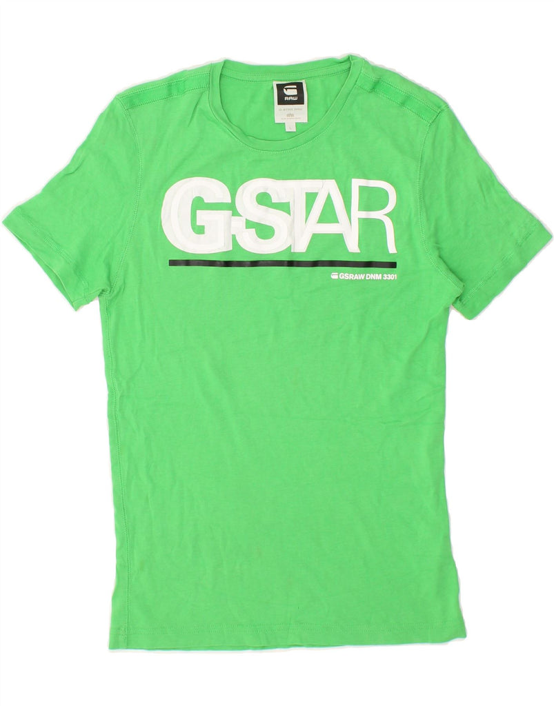 G-STAR Womens Graphic T-Shirt Top UK 14 Large Green Cotton Vintage G-Star and Second-Hand G-Star from Messina Hembry 