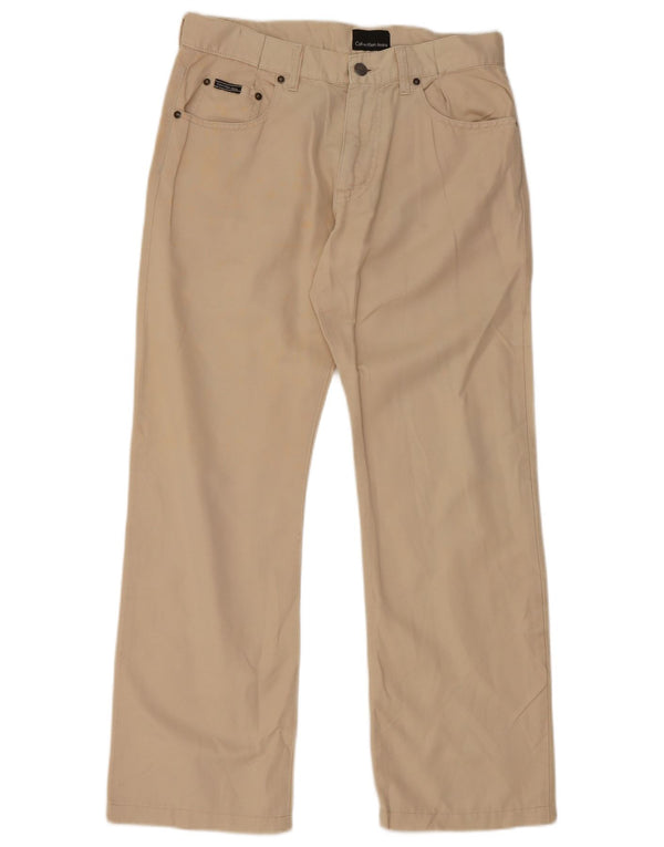 CALVIN KLEIN Mens Straight Casual Trousers W30 L29 Beige