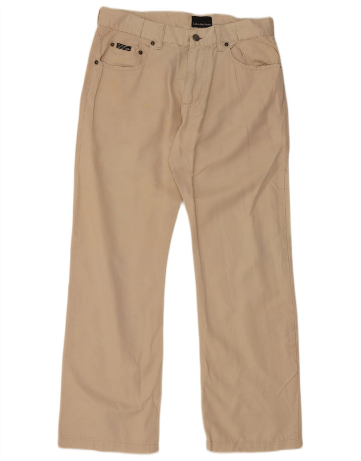 CALVIN KLEIN Mens Straight Casual Trousers W30 L29 Beige