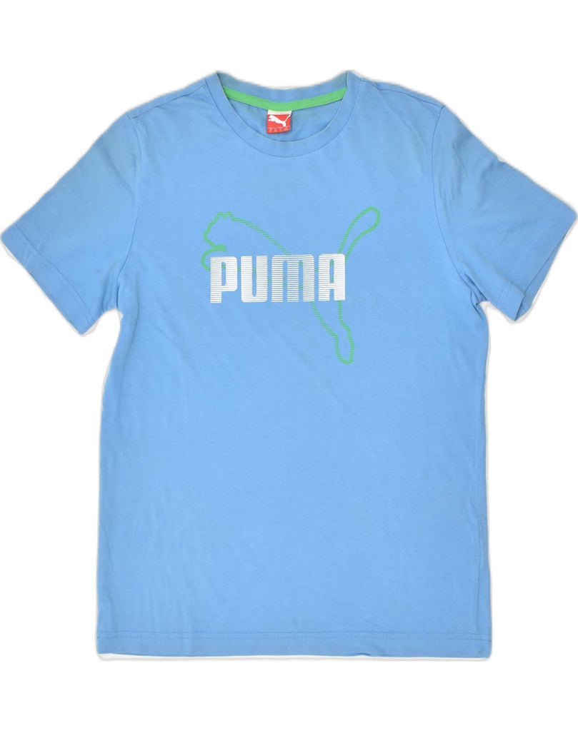 PUMA Boys Graphic T-Shirt Top 13-14 Years Blue Cotton | Vintage | Thrift | Second-Hand | Used Clothing | Messina Hembry 