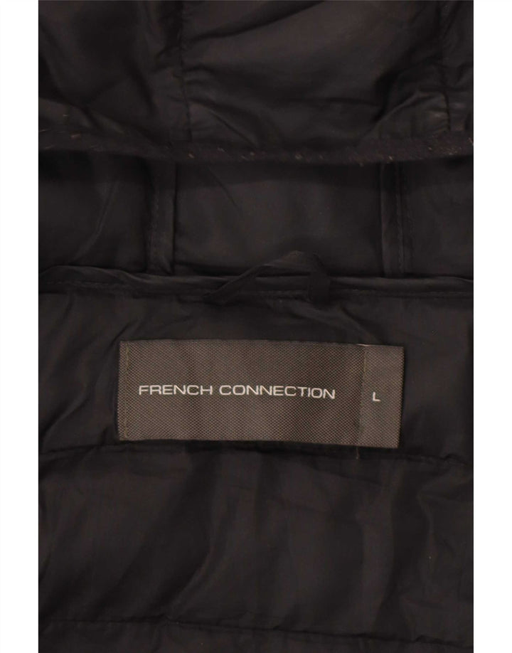 French Connection Mens Hooded Padded Jacket UK 40 Large Black