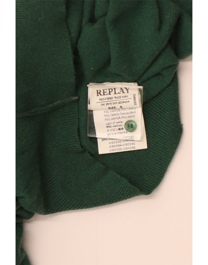 REPLAY Womens Cardigan Sweater UK 10 Small Green Polyamide