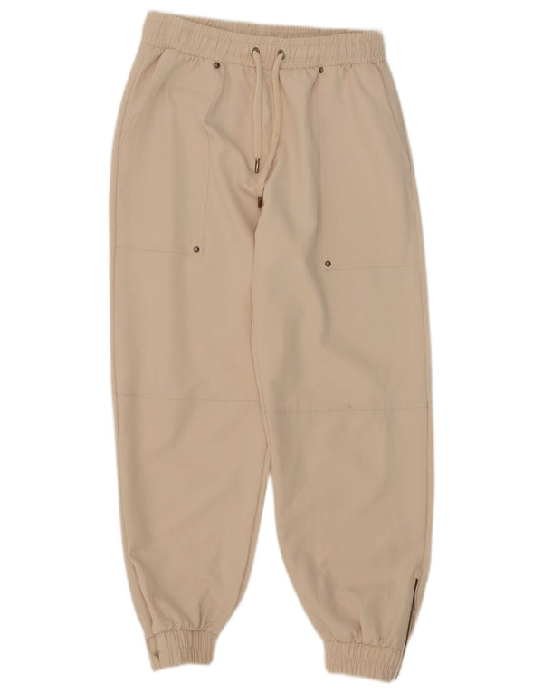 Zara Womens Tracksuit Trousers Joggers UK 12 Medium  Off White