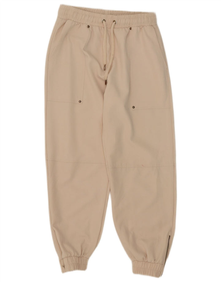 Zara Womens Tracksuit Trousers Joggers UK 12 Medium  Off White
