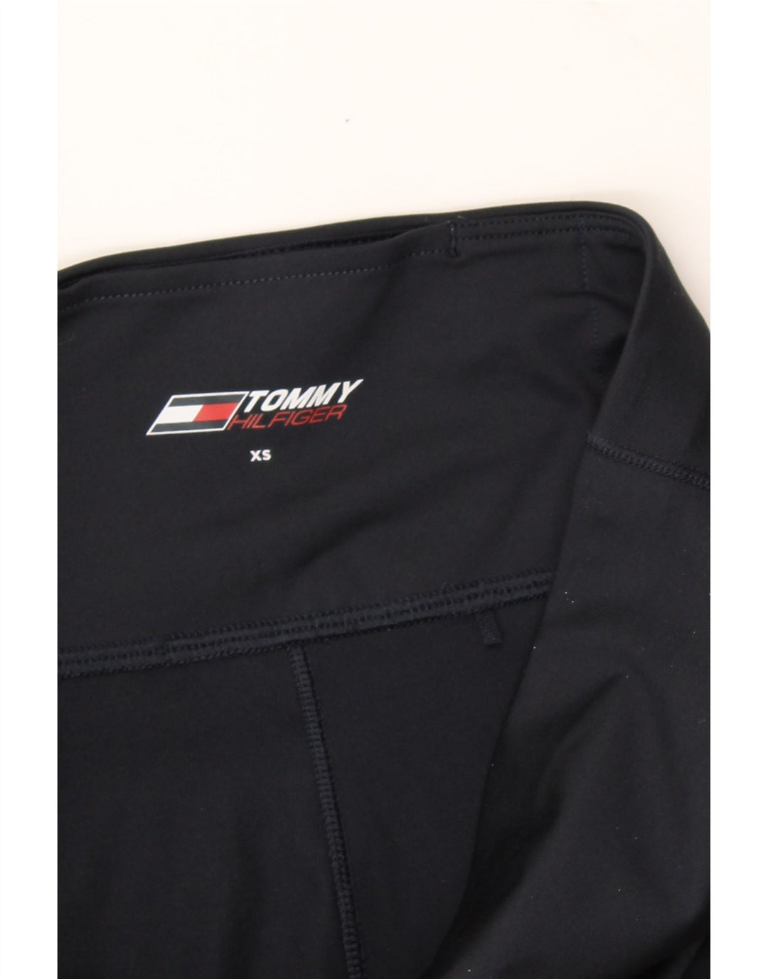 TOMMY HILFIGER Womens Leggings UK 6 XS Black Colourblock Polyester Vintage Tommy Hilfiger and Second-Hand Tommy Hilfiger from Messina Hembry 