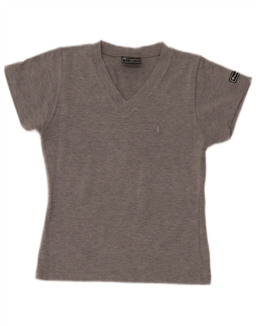 Champion Womens T-Shirt Top UK 8 Small Grey Cotton