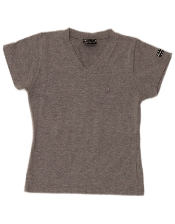 Champion Womens T-Shirt Top UK 8 Small Grey Cotton