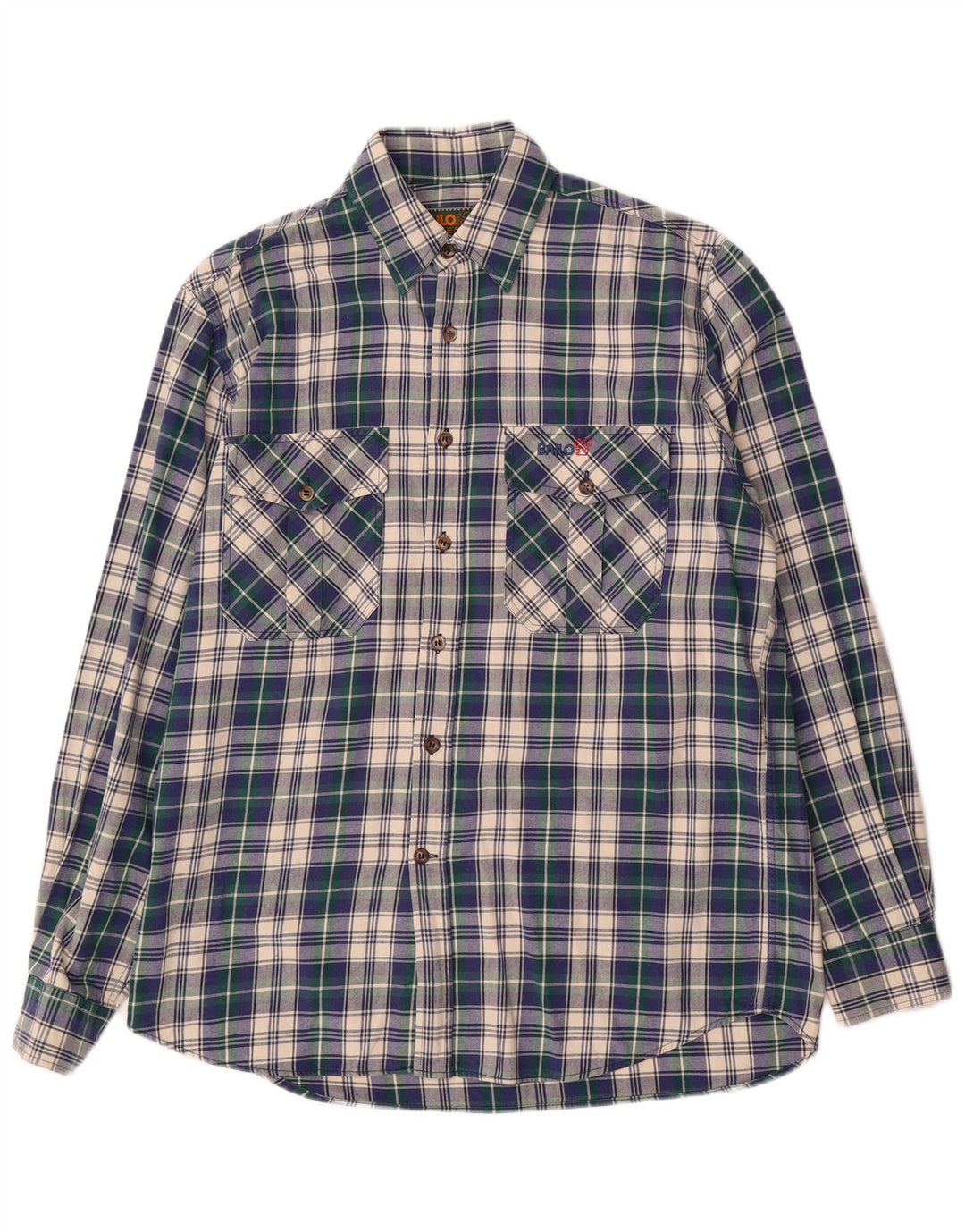 Bailo Mens Shirt Size 39 Medium Blue Check Cotton