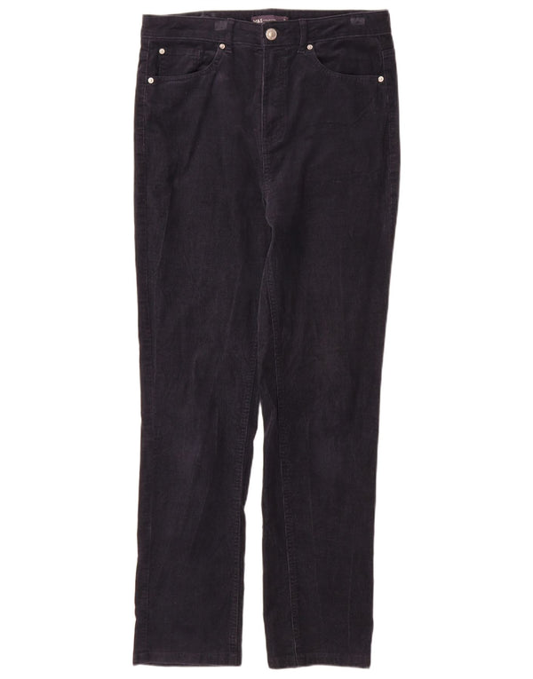 Marks & Spencer Womens Corduroy Trousers UK 12 Medium W30 L30 Navy Blue