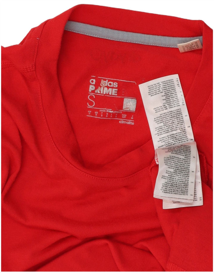 ADIDAS Mens Climalite Graphic T-Shirt Top Small Red Polyester