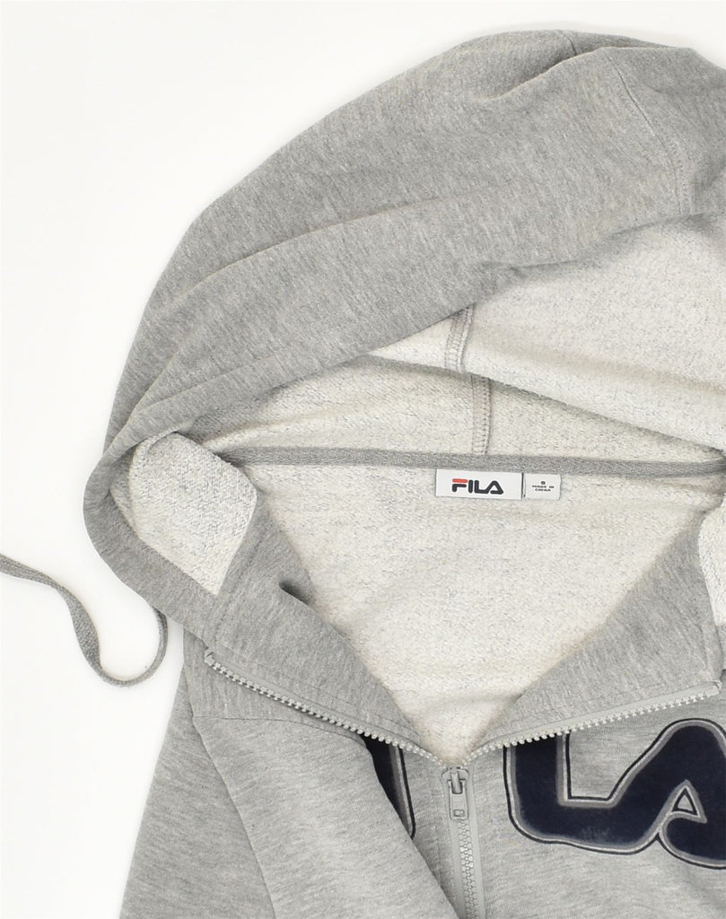 FILA Mens Graphic Zip Hoodie Sweater Small Grey Cotton | Vintage Fila | Thrift | Second-Hand Fila | Used Clothing | Messina Hembry 