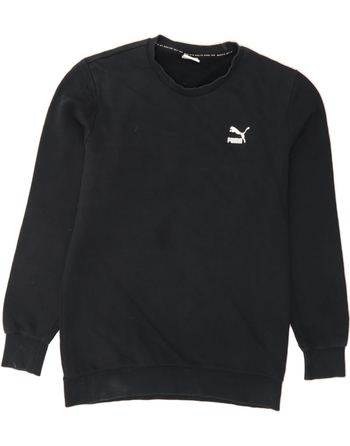 PUMA Mens Graphic Sweatshirt Jumper Medium Black Cotton Vintage Puma and Second-Hand Puma from Messina Hembry 