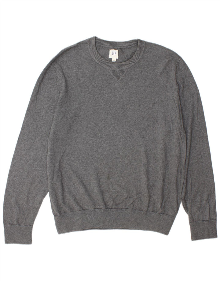 Gap Mens Crew Neck Jumper Sweater Large Grey Cotton