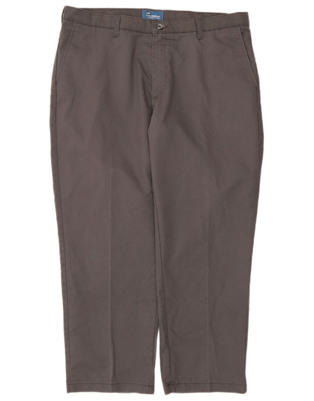 Lee Mens Total Freedom Classic Fit Suit Trousers W38 L29 Grey Polyester