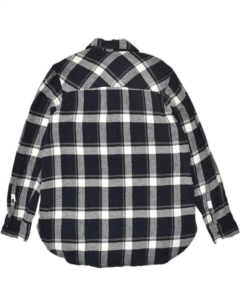 EDDIE BAUER Womens Flannel Shirt UK 18 XL Black Check Cotton | Vintage Eddie Bauer | Thrift | Second-Hand Eddie Bauer | Used Clothing | Messina Hembry 