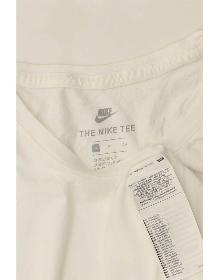 Nike Mens Athletic Cut T-Shirt Top Small White Cotton