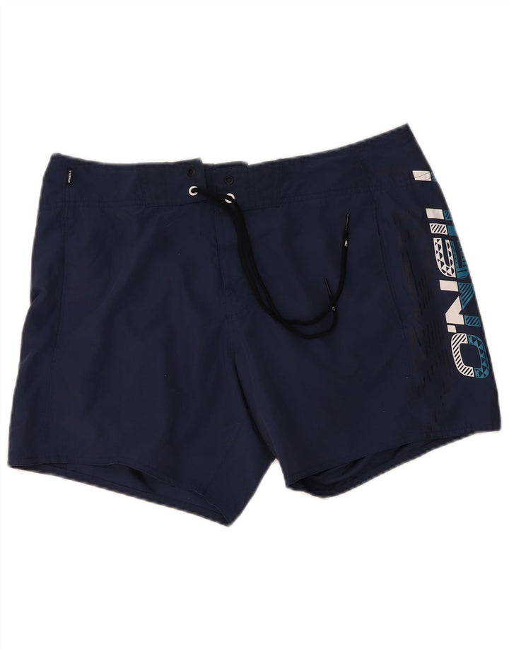 O'NEILL Mens Graphic Swimming Shorts Medium  Navy Blue Polyester