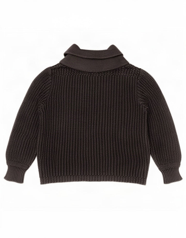 Ralph Lauren Mens Shawl Neck Jumper Sweater Medium Grey Cotton