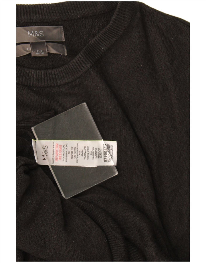 Marks & Spencer Mens Crew Neck Jumper Sweater 2XL Black Acrylic