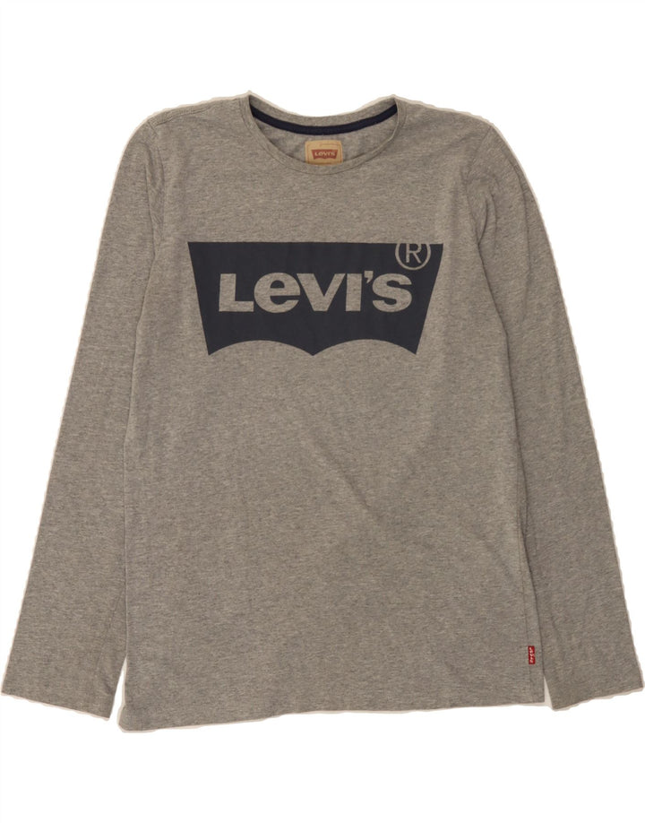 LEVI'S Boys Graphic Top Long Sleeve 15-16 Years Grey Vintage Levi's and Second-Hand Levi's from Messina Hembry 