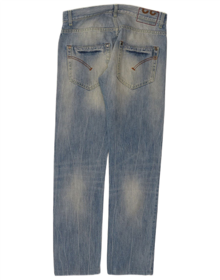 Dondup Mens Straight Jeans W32 L30 Blue Cotton