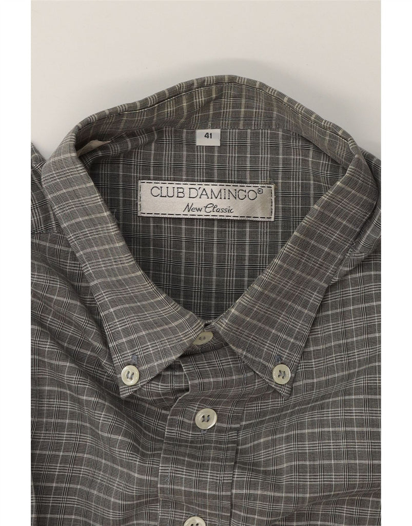 CLUB DAMINGO Mens Shirt Size 41 Large Grey Check Vintage Club Damingo and Second-Hand Club Damingo from Messina Hembry 