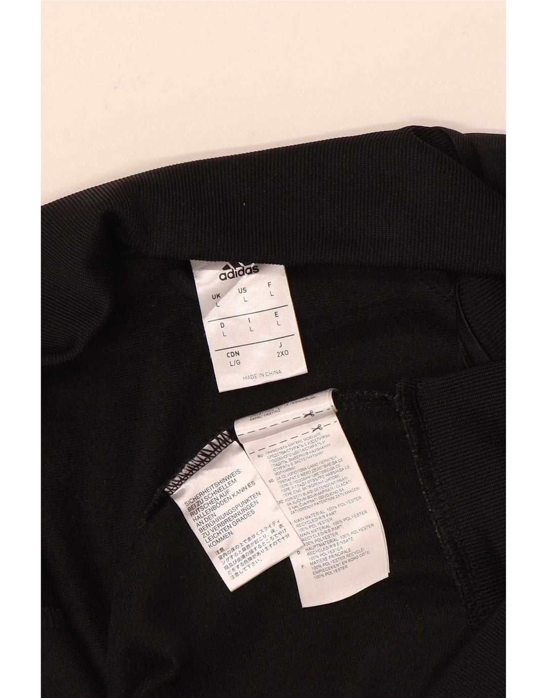 Adidas Mens Tracksuit Top Jacket Large Black Colourblock Polyester